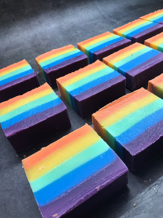 Rainbow Bergamot Cold Process Soap